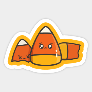 Cute Candy Corn Halloween Design Sticker